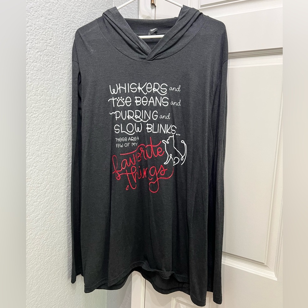 Cat Lady Box cat long-sleeve hooded tee shirt